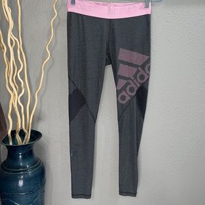 Adidas Pink and Grey Workout leggings